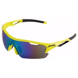 Gafas Spiuk Jifter amarillo fluor con lentes espejadas verde